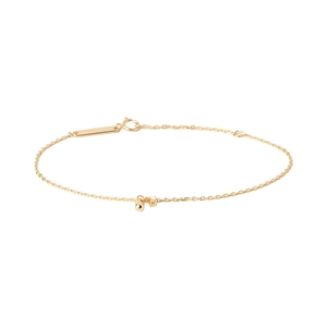 Bracelet S925 en argent doré avec pendentif cylindrique et oxyde de zirconium carré