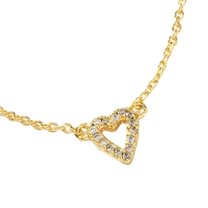 Elegante ciondolo a cuore in argento S925 dorato con intarsio di cristalli lucenti