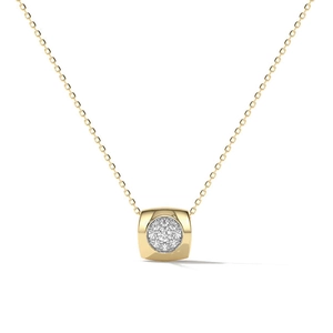 Collana elegante in argento S925 dorato con ciondolo quadrato in zirconi