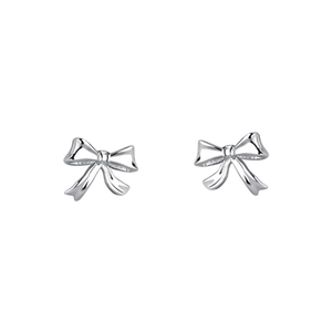 Élégantes boucles d'oreilles nœud papillon en argent S925 avec finition polie
