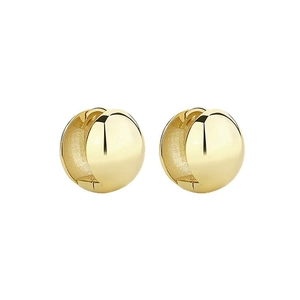 Boucles d'oreilles créoles dorées avec finition miroir polie style minimaliste