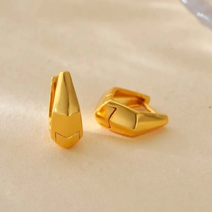 925 Sterling Silver Geometric Huggie Hoop Earrings For Women Minimalist Irregular Polygon Small Hoop Earrings Jewelry Gift