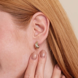 Luxurious 925 sterling silver twisted hoop earrings with micro-paved sparkling zircons