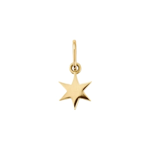 Polished golden S925 sterling silver hexagram star pendant on a clean white background