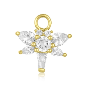 925 Sterling Silver Flower Zirconia Drop Earrings For Women Elegant 18K Gold Plated Geometric Floral Dangle Earrings Jewelry
