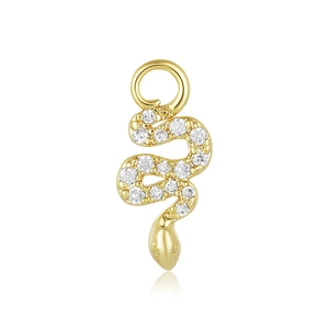 Boucles d'Oreilles Pendantes Serpent en Argent Sterling 925 pour Femmes Plaqué Or 18K Strass Pavé Design Animalier Bijoux