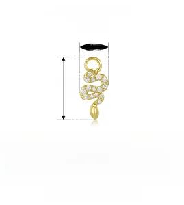 Tableau des tailles pour boucles d'oreilles serpent en argent 925 et zircone
