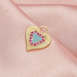 925 Sterling Silver Heart Drop Earrings Colorful Zirconia Inlaid 18K Gold Plated Elegant Fashion Jewelry Gift For Women