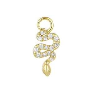 Boucles d'oreilles serpent luxueuses en argent S925 doré avec zircons brillants pavés