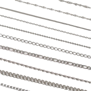 Différents styles de chaînes en argent sterling S925, mailles boîte, serpent et figaro