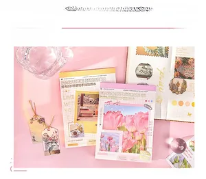 Close-up of vintage aesthetic butterfly and flower scrapbook stickers with 30 unique sheets