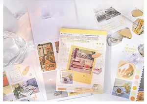 Detail of vintage journal sticker book with 500 pieces and 30 unique sheets of retro motifs