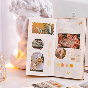 Vintage aesthetic journal book featuring 30 pages of retro butterfly and floral collage designs