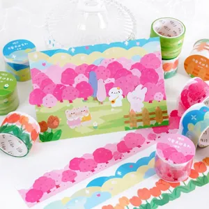 Χαριτωμένο σετ Washi Tape με λουλούδια και ζώα για DIY διακόσμηση ημερολογίου και χειροτεχνία