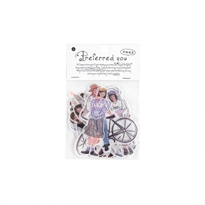 Lot de 40 autocollants décoratifs de filles dessinés à la main pour scrapbooking et DIY
