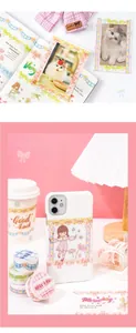 Pink lace aesthetic DIY washi tape set for journaling and phone case decoration