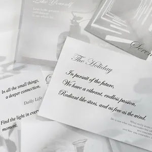 Minimalistische dekorative Schreibwarenkarten in Schwarzweiß mit künstlerischer Typografie