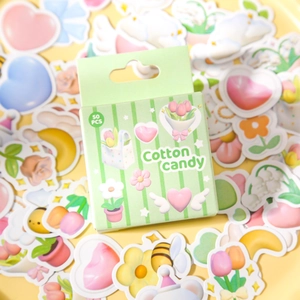 Autocollants mignons en forme de barbe à papa pour scrapbooking aux couleurs pastel