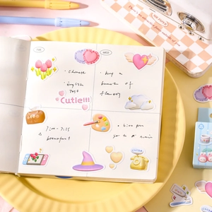 Série Marshmallow autocollants mignons de dessin animé lot de 50 pour journaux