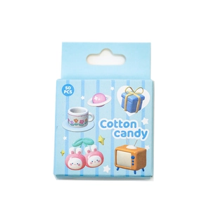 Boîte de 50 autocollants mignons en 3D style Cotton Candy pour décoration créative