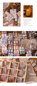 Retro aesthetic stationery stickers and decorative labels for DIY scrapbooking journaling