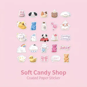 50 süße 3D-Cartoon-Tieraufkleber der Marshmallow-Serie für Scrapbooking und Dekoration