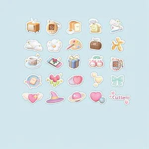 50-teiliges süßes Cartoon-Sticker-Set mit 3D-Textur für Scrapbooking-Deko