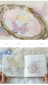 Detail of laser-cut butterfly lace paper for DIY scrapbooking and artistic decoration
