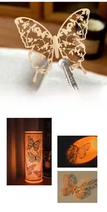 Detailed laser-cut hollow golden butterfly paper for scrapbooking and home decor