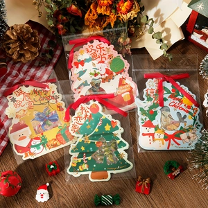 Vintage Weihnachten PET Aufkleber Set Wasserdichte Dekorative Aufkleber Für DIY Scrapbooking Journaling Feiertag Geschenkverpackung