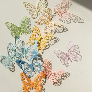 Vintage Hollow Lace Butterfly Scrapbooking Material Paper Aesthetic Laser Cut Decorative Paper For Journaling DIY Crafts Card Making