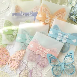 Delicate hollow butterfly lace scrapbooking paper set with intricate laser cutouts