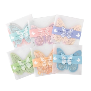 Laser-cut butterfly lace decorative paper set in various colors for scrapbooking