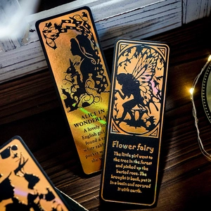 Moonlight Fairy Tale Laser Cut Gilding Bookmark Set Vintage Silhouette Paper Book Markers For Readers Students DIY