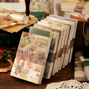Ensemble de Papier de Matériel Scrapbook Vintage Fournitures de Journal Retro Papier Léger pour Collage DIY Décoration