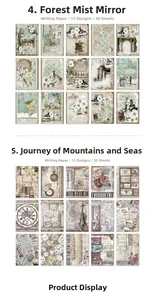 Λεπτομερές κολάζ από vintage χαρτί scrapbooking με ρολόγια, λουλούδια και μουσικά θέματα