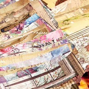 Vintage Retro Scrapbook Material Paper For Journal Junk Journaling Botanical Floral Architecture Background Paper DIY Craft