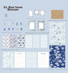 Flat lay of forest letter stationery set including stickers, envelopes and labels