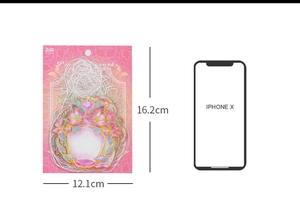 Pink floral scrapbook stickers pack measuring 16.2cm by 12.1cm shown with size reference