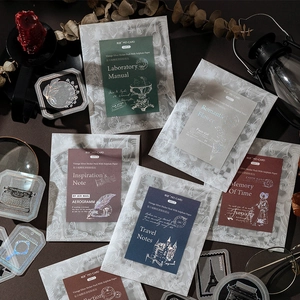 Vintage Overtrekpapier Stickers Zilveren Stempels Retro Scrapbooking Materiaal Decals Voor Journaling DIY Decoratie