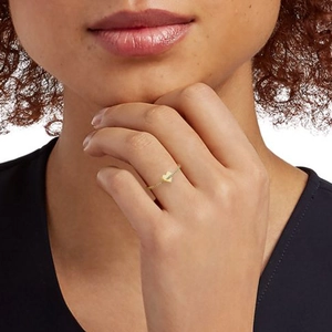 Elegant S925 sterling silver gold heart-shaped open ring shown on a hand