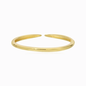 Minimalist S925 sterling silver open ring with premium gold plating and polished finish