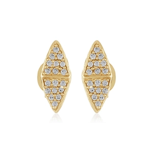 925 Sterling Silver Geometric Triangle Stud Earrings Sparkly Rhinestone Micro Pave Earrings For Women Minimalist Fashion Jewelry