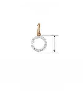 Detailed view of 925 sterling silver pave setting pendant with size and material specs