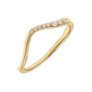 Bague vague en argent sterling S925 poli ornée de sept pierres précieuses graduées