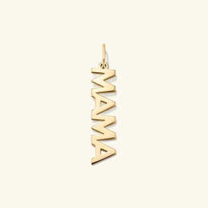 925 Sterling Silver MAMA Letter Pendant For Women Vertical Geometric Alphabet Charm Gold Rhodium Plated Necklace Jewelry Gift