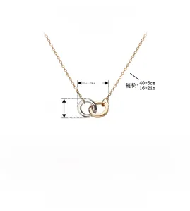 Detaillierte Größenspezifikationen für 925er Sterling Silber Kette mit Doppelringen
