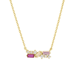 Elegant 925 Sterling Silver Pendant Necklace For Women Colorful Zirconia Inlaid Fashion Commuter Jewelry Gift Accessory