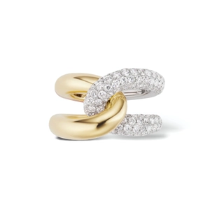 S925 Sterling Silver Interlocking Double Ring Pave Rhinestone For Women Gold Silver Plated Elegant Minimalist Geometric Fashion Jewelry Finger Ring