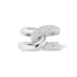 S925 sterling silver interlocking cross ring with pave set sparkling cubic zirconia stones